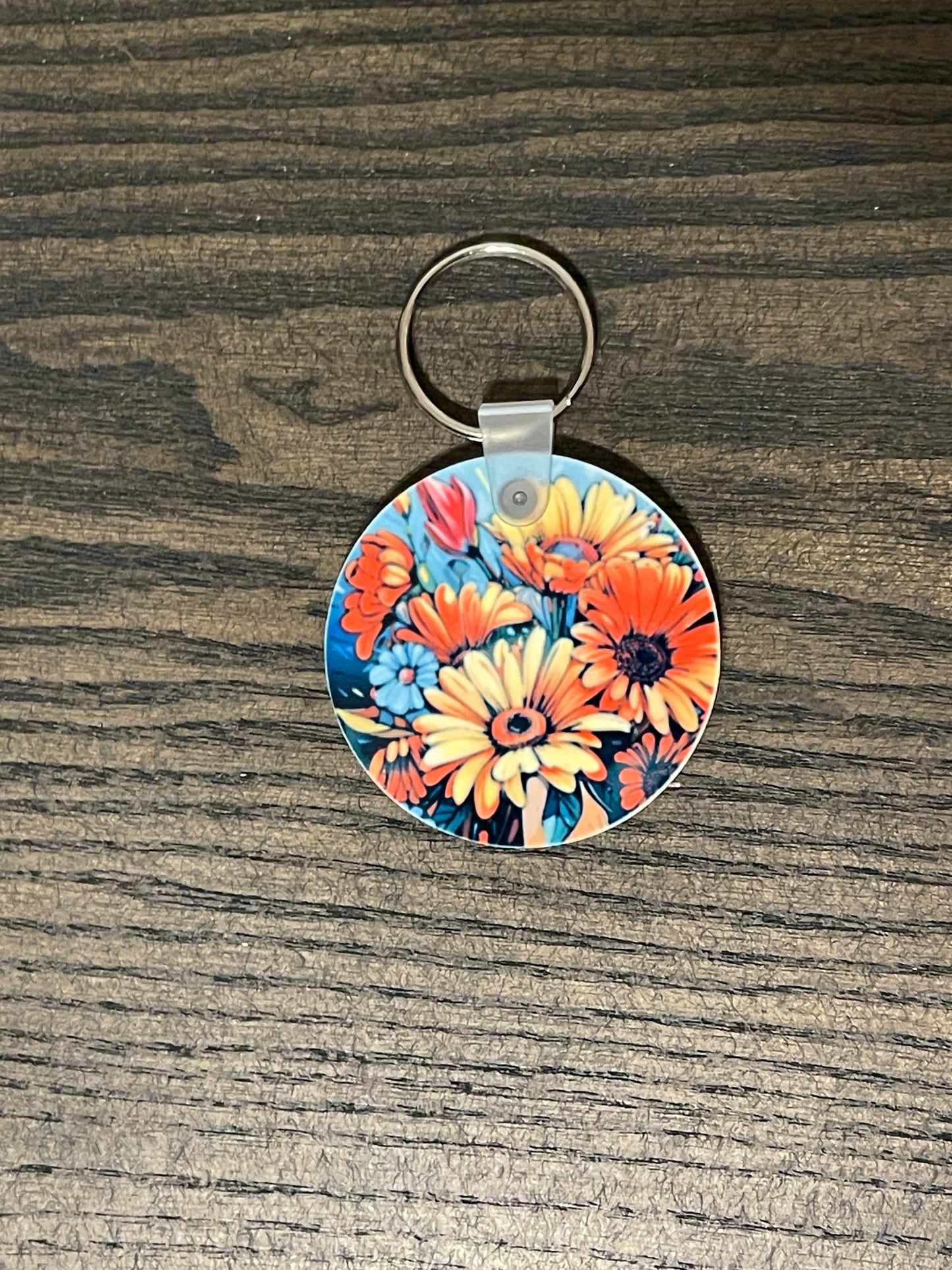 Colorful Daisy Keychain