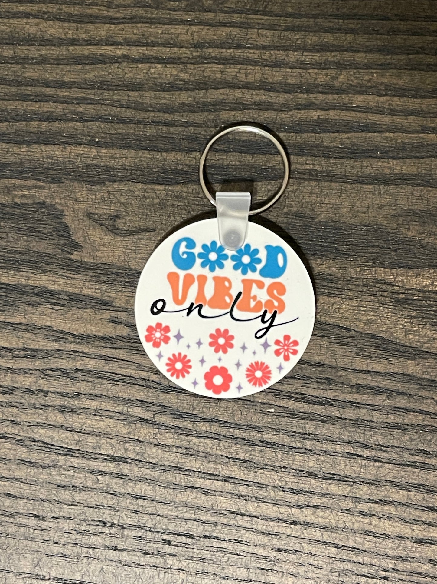 Good Vibes Retro Keychain