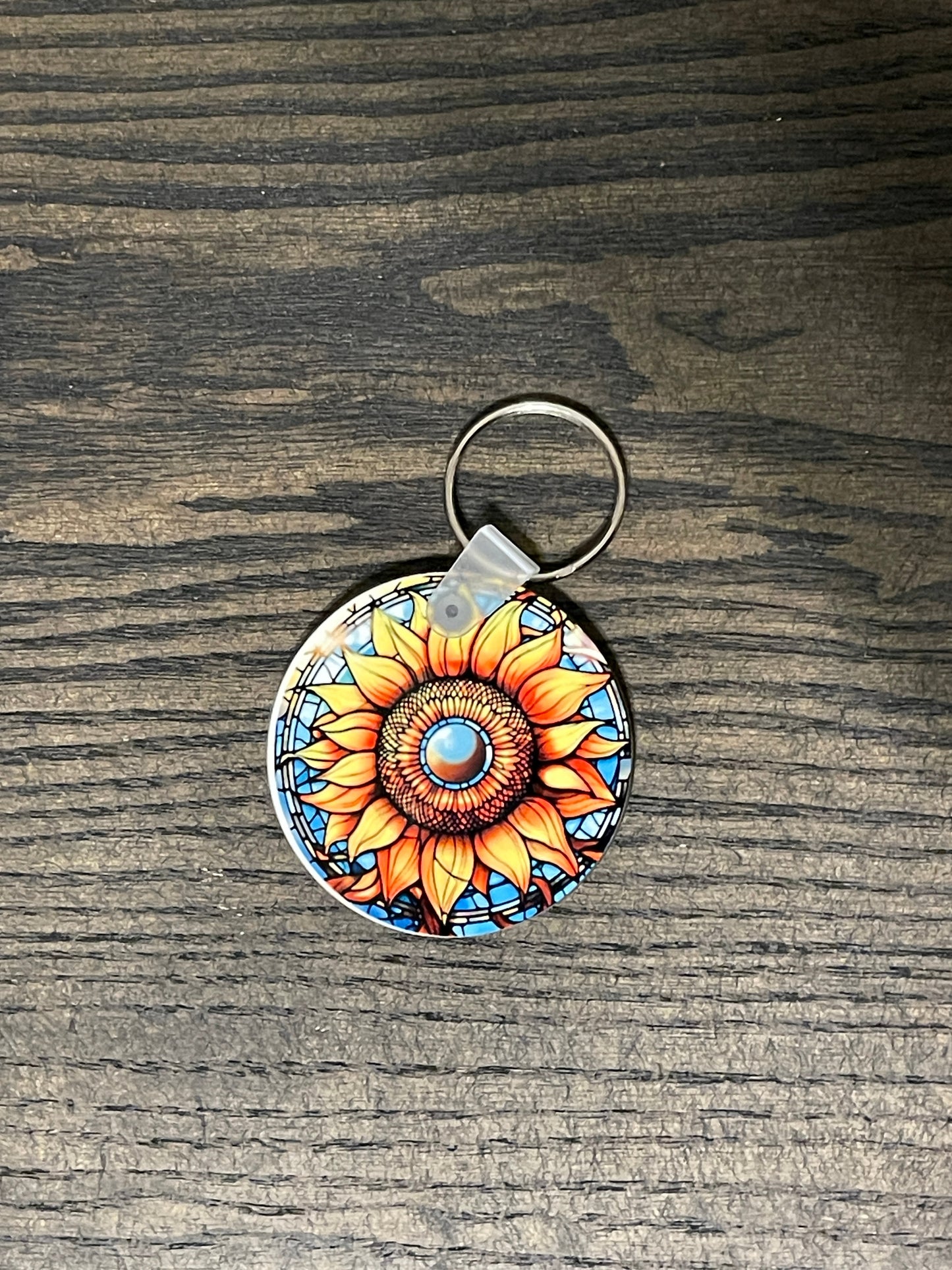 Stained Glass Sunflower Keychain