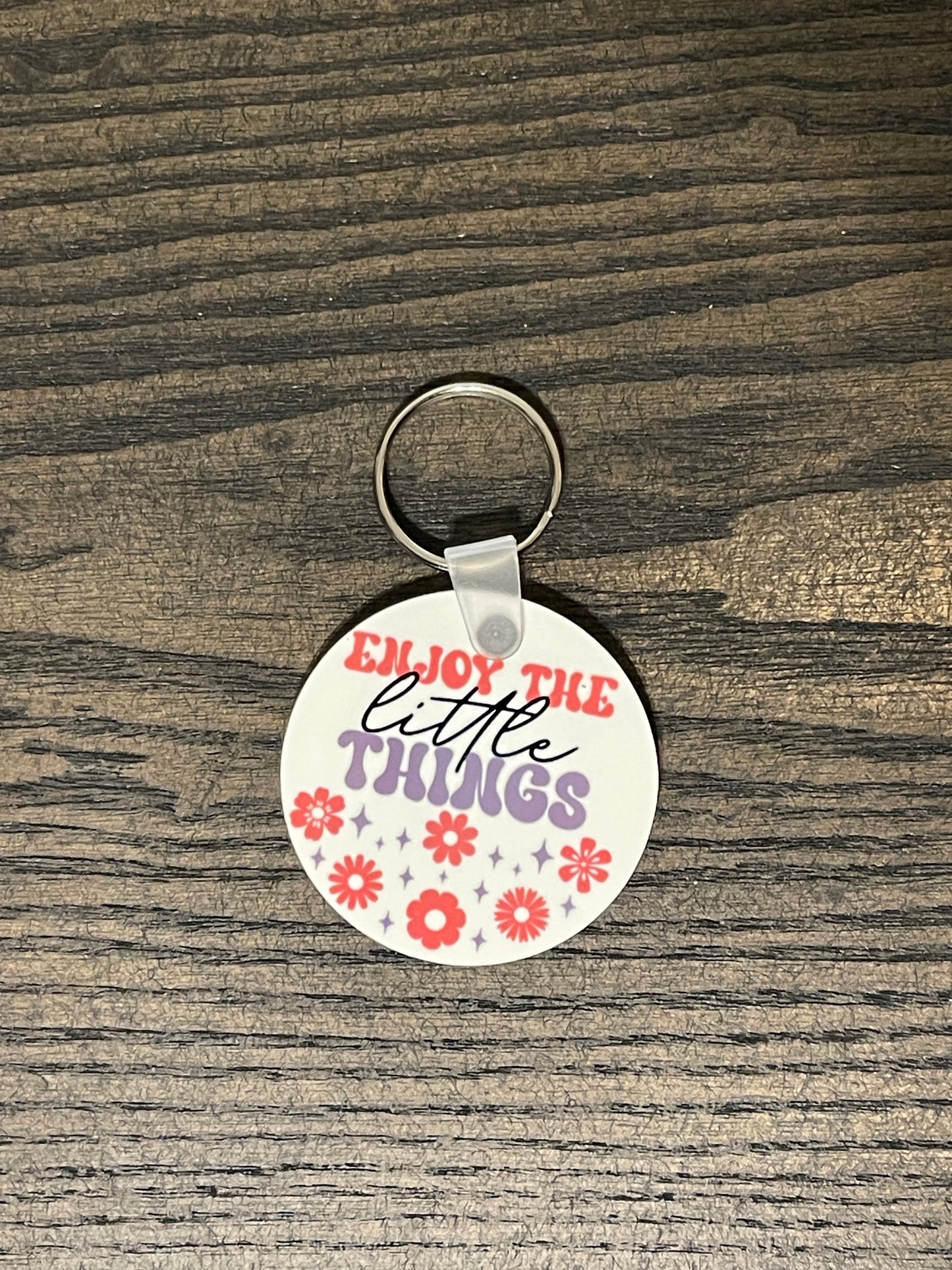 Enjoy the Little Things Retro Keychain