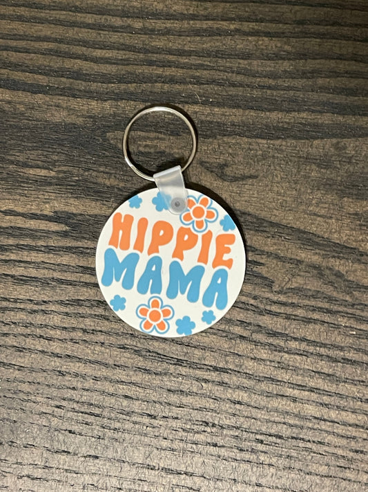 Hippie Mama Retro Keychain