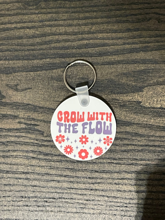 Grow With The Flow Retro Keychain