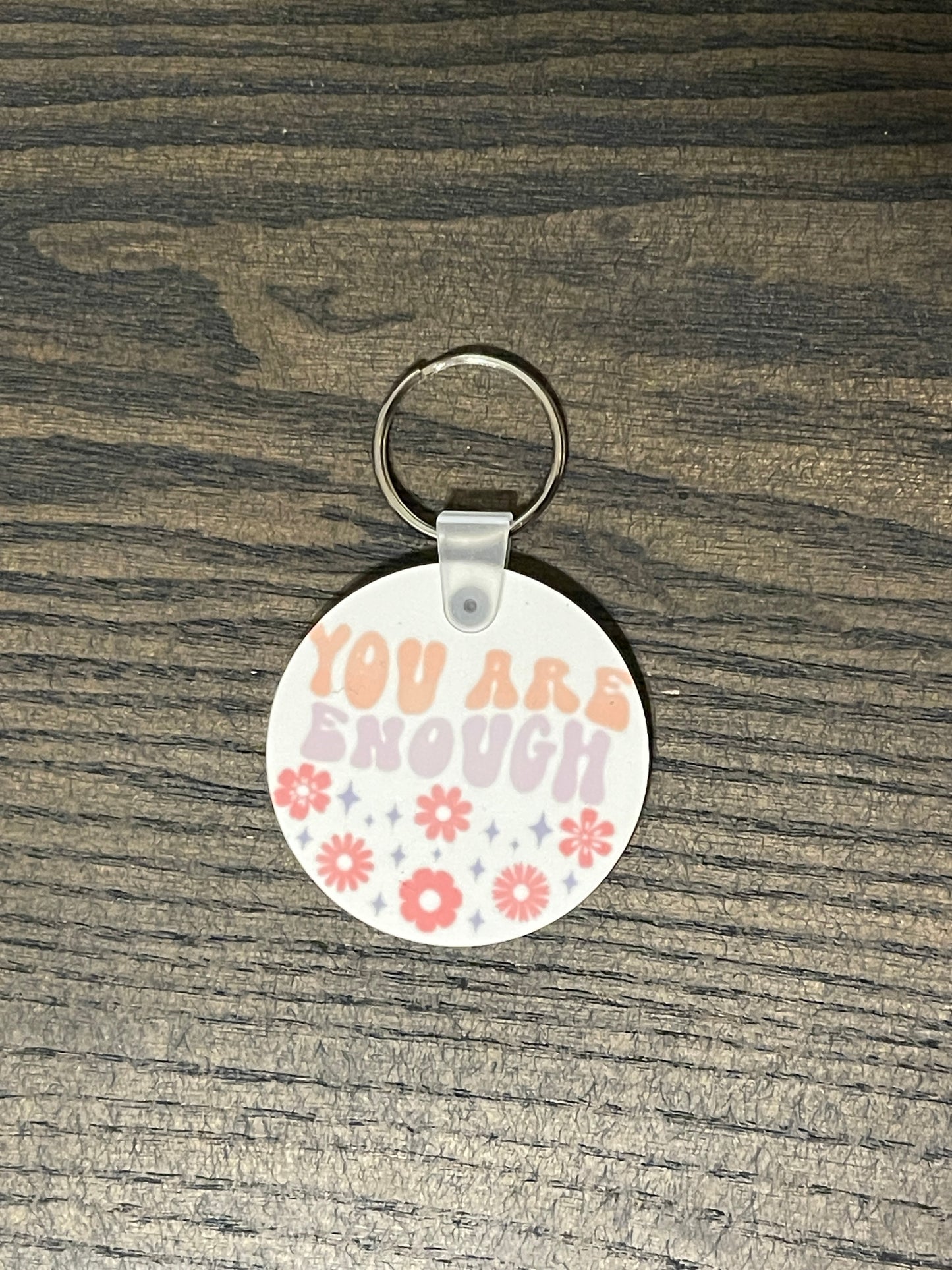 Retro You Are Enough Keychain