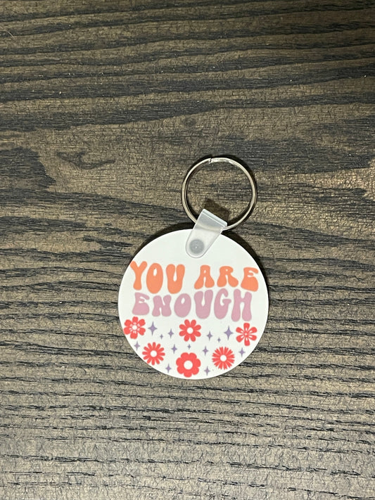 Retro You Are Enough Keychain