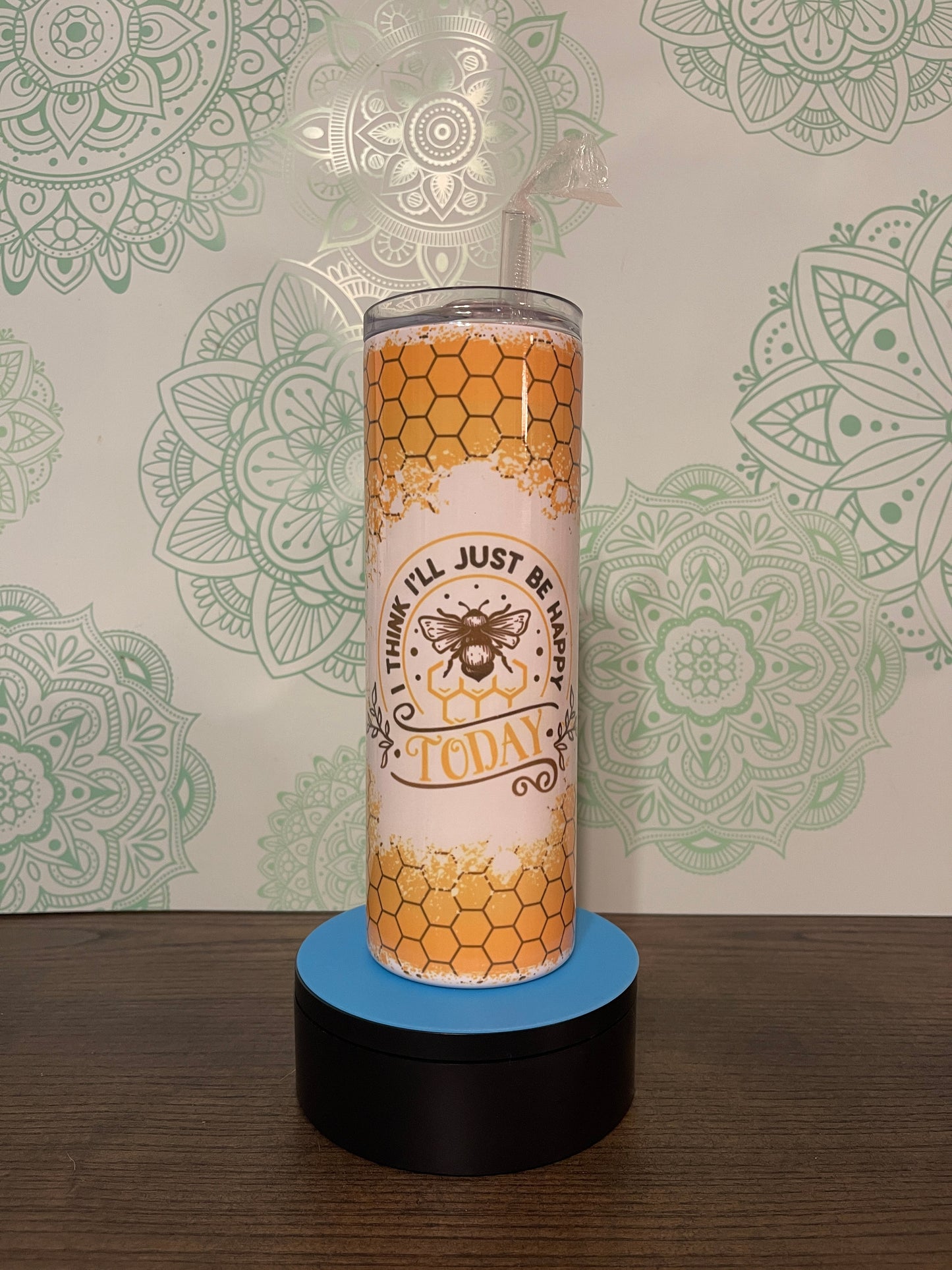 Bee Happy 20oz Skinny Tumbler