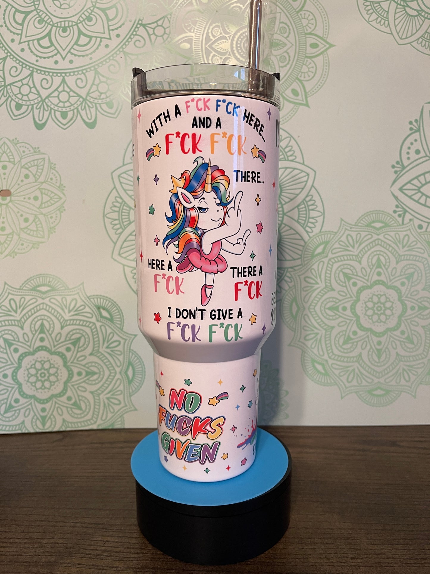 No Fucks Given Unicorn 40oz Tumbler