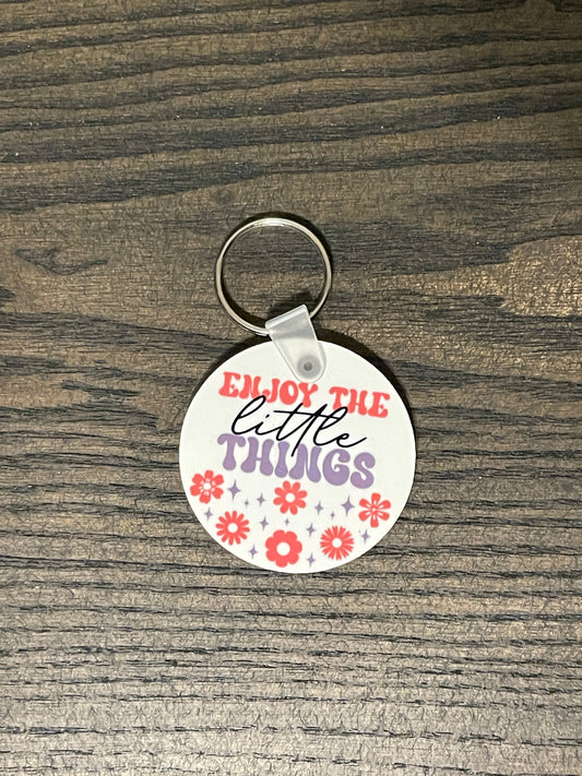 Enjoy the Little Things Retro Keychain