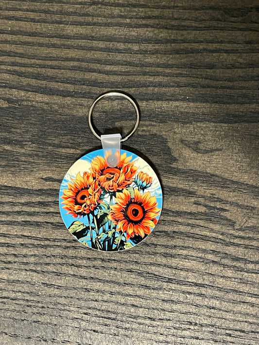 Sunflower Floral Keychain