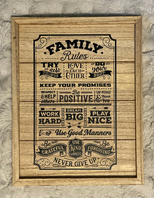 Family Rules Sign